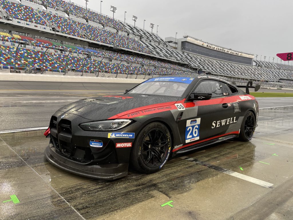 No. 26 BMW M4 GT4 on pit lane at Daytona